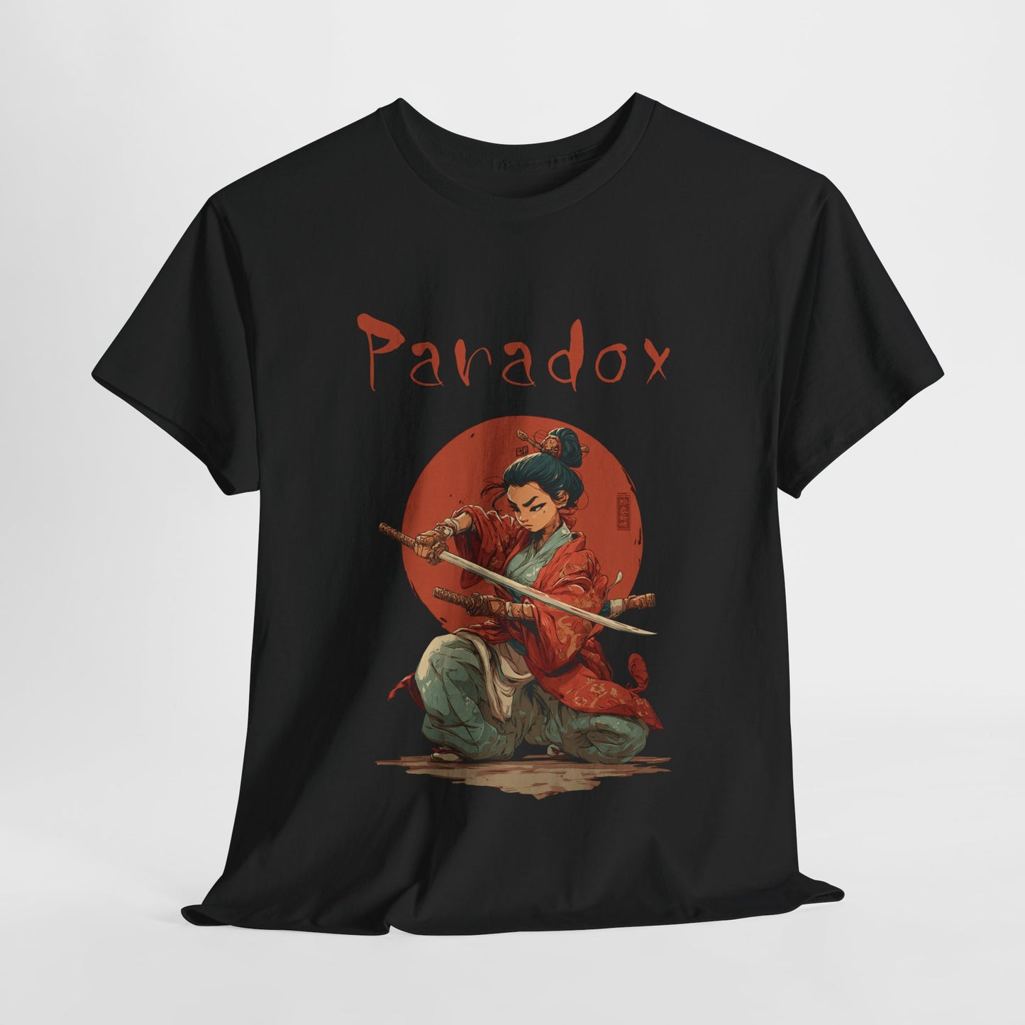 Black t-shirt of Japanese lady Samurai