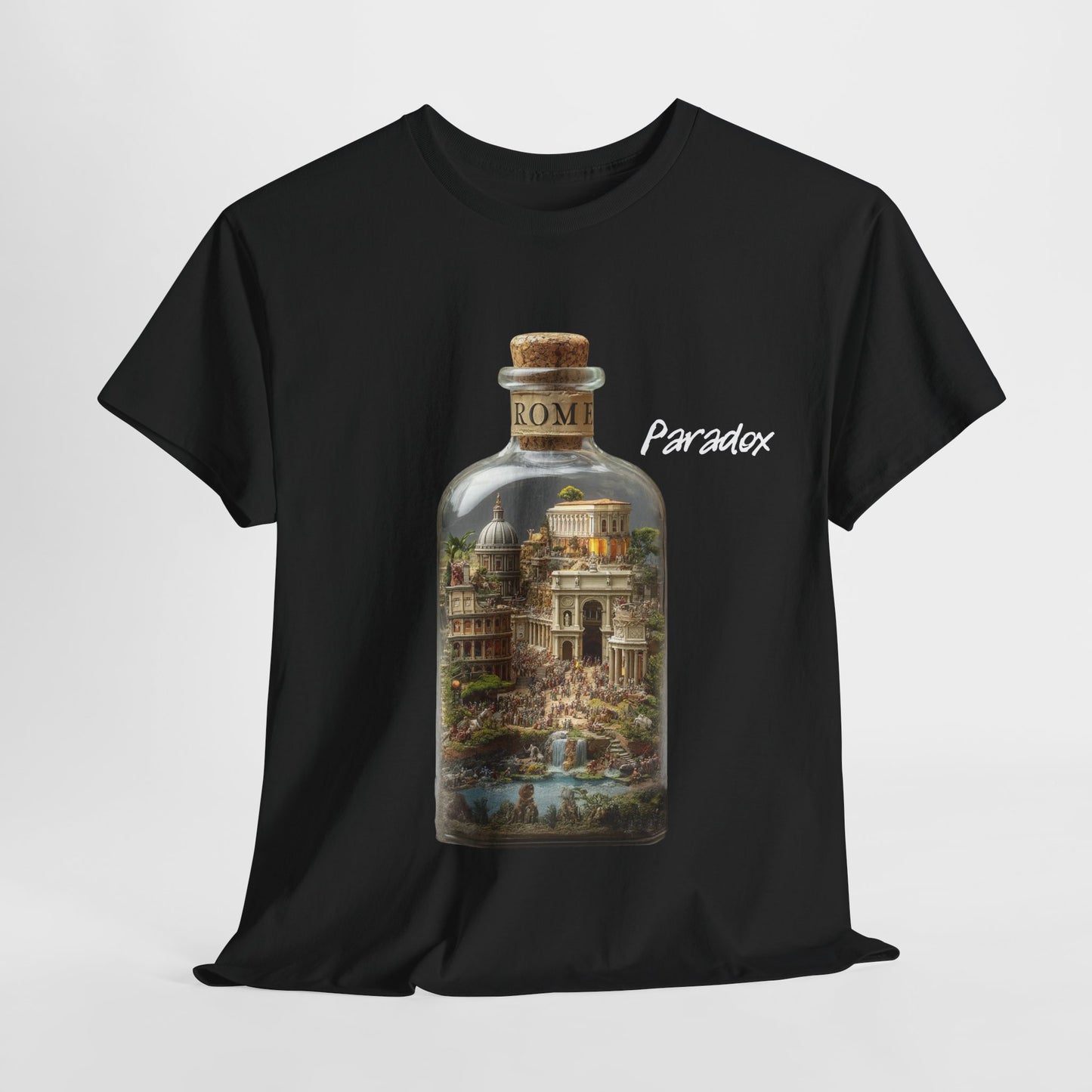 Black t-shirt of graphic bottle of Rome