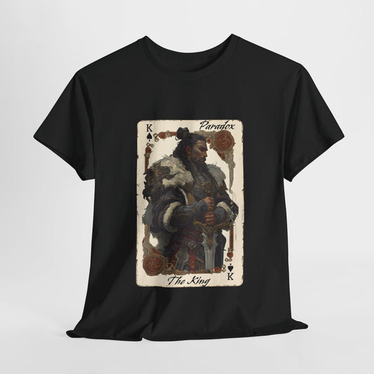 Black t-shirt with a graphic of the King of spades