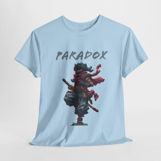 Blue t-shirt with a graphic of a ninja