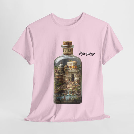 Pink t-shirt of graphic bottle of Rome