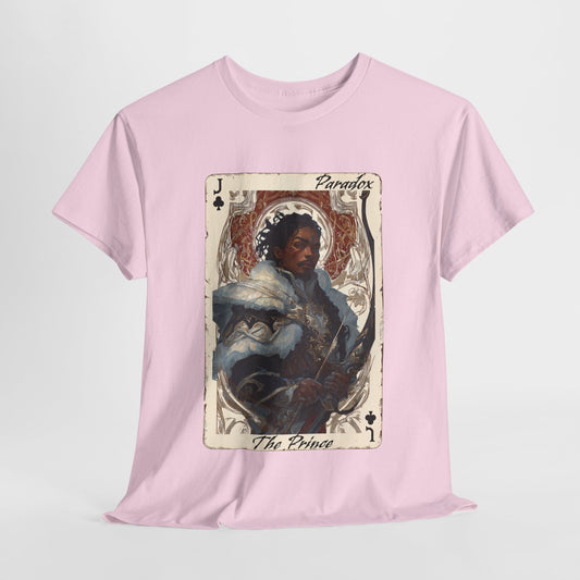 Pink t-shirt with graphic shirt of the prince of clubs
