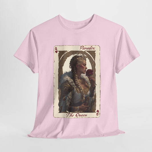 Pink t-shirt with graphic shirt of the queen of hearts
