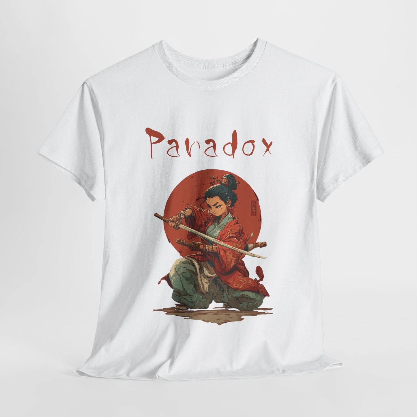 White t-shirt of Japanese lady Samurai