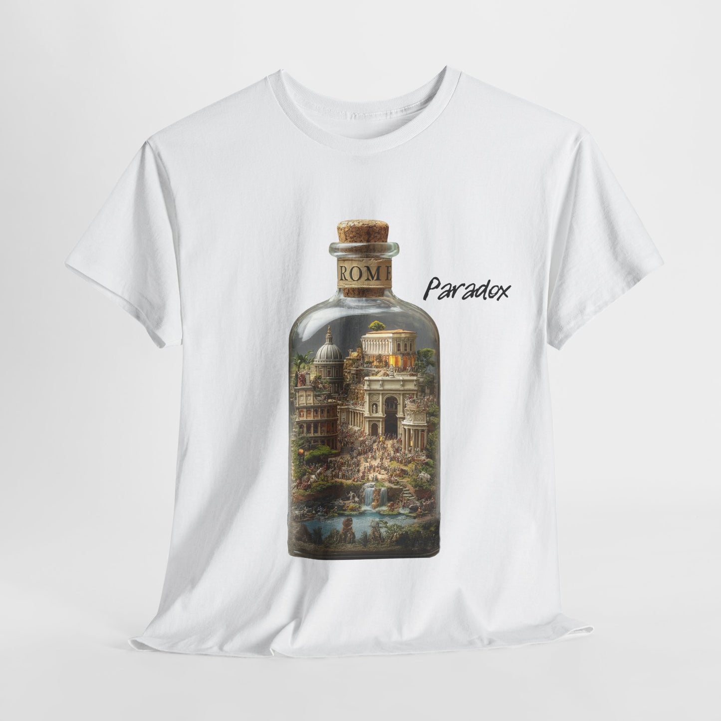 White t-shirt of graphic bottle of Rome