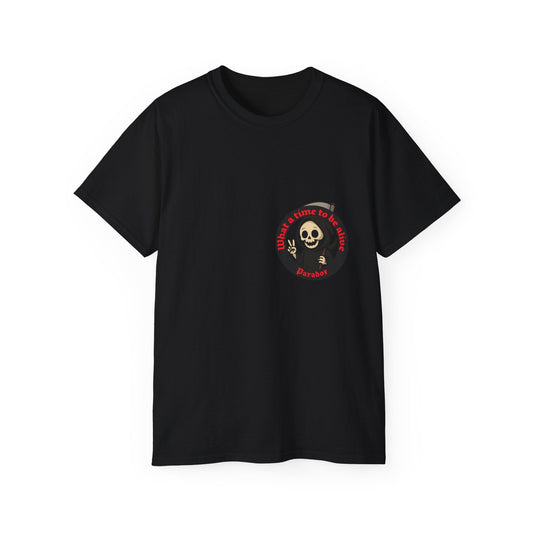 What a Time to Be Alive: The Grim Reaper Tee That Says It All