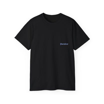Black graphic tshirt with text The sea belongs to nobody front