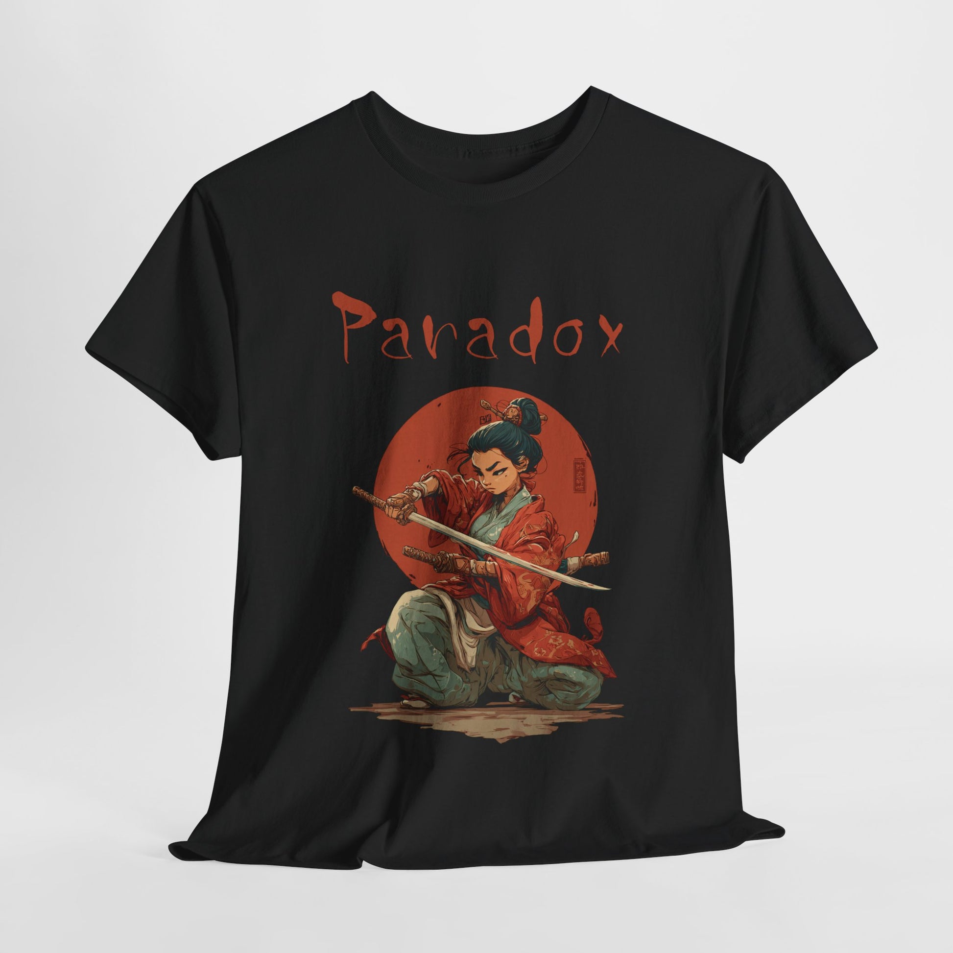 Black t-shirt of Japanese lady Samurai