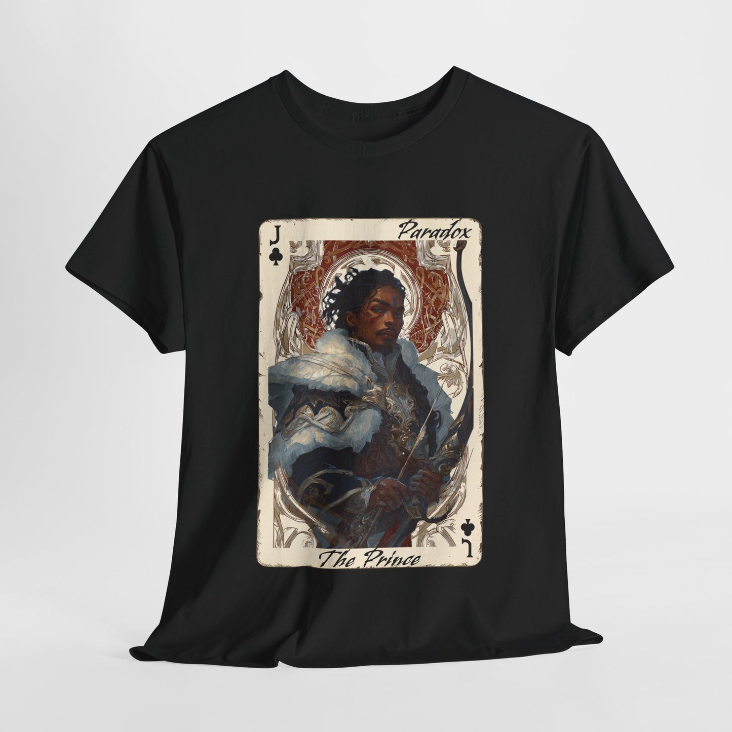 Black t-shirt with graphic shirt of the prince of clubs