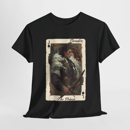 Black t-shirt with graphic shirt of the prince of spades