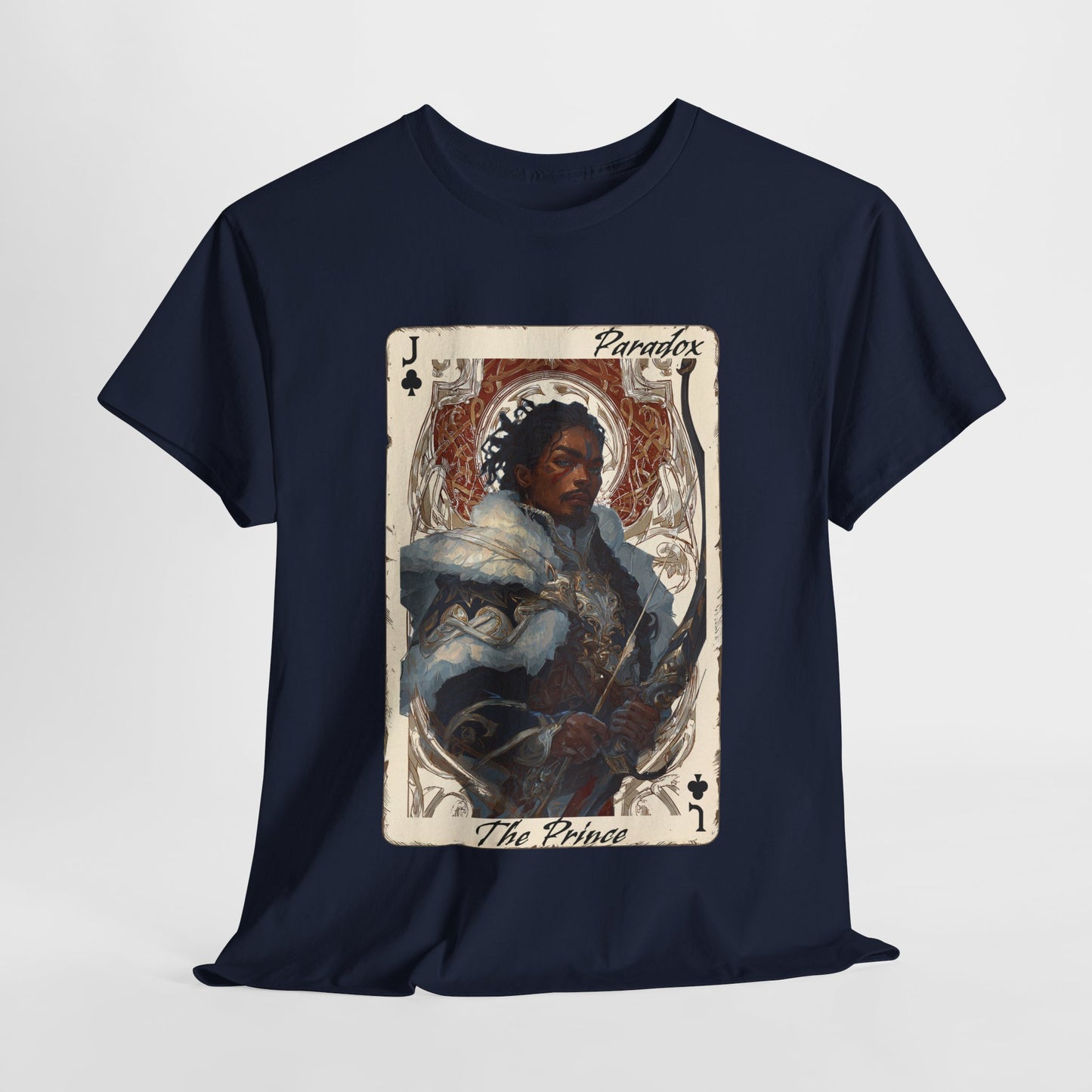 Blue t-shirt with graphic shirt of the prince of clubs