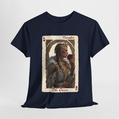Blue t-shirt with graphic shirt of the queen of hearts