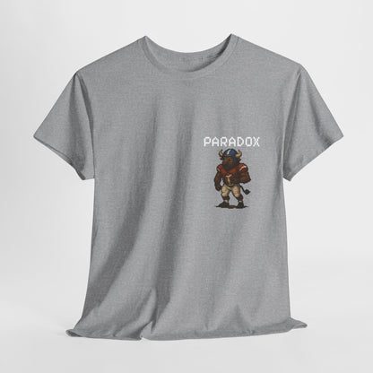 Gray t-shirt with a pixel graphic of a buffalo playing football NFL