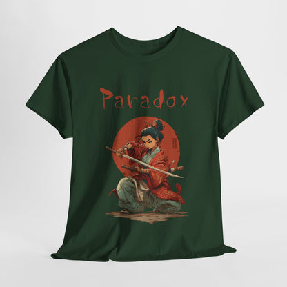 Green t-shirt of Japanese lady Samurai