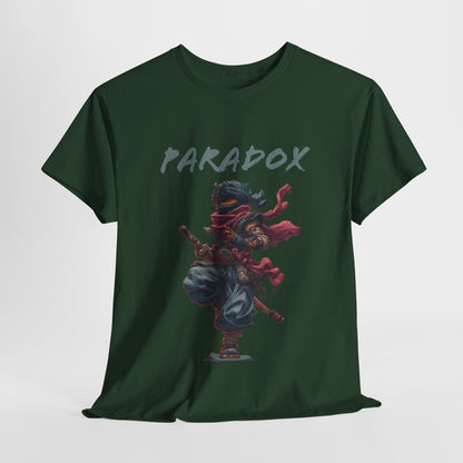 Green t-shirt with a graphic of a ninja