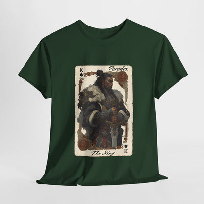 Green t-shirt with a graphic of the King of spades