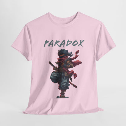 Pink t-shirt with a graphic of a ninja