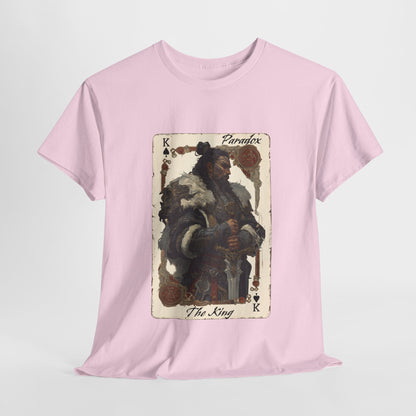 Pink t-shirt with a graphic of the King of spades