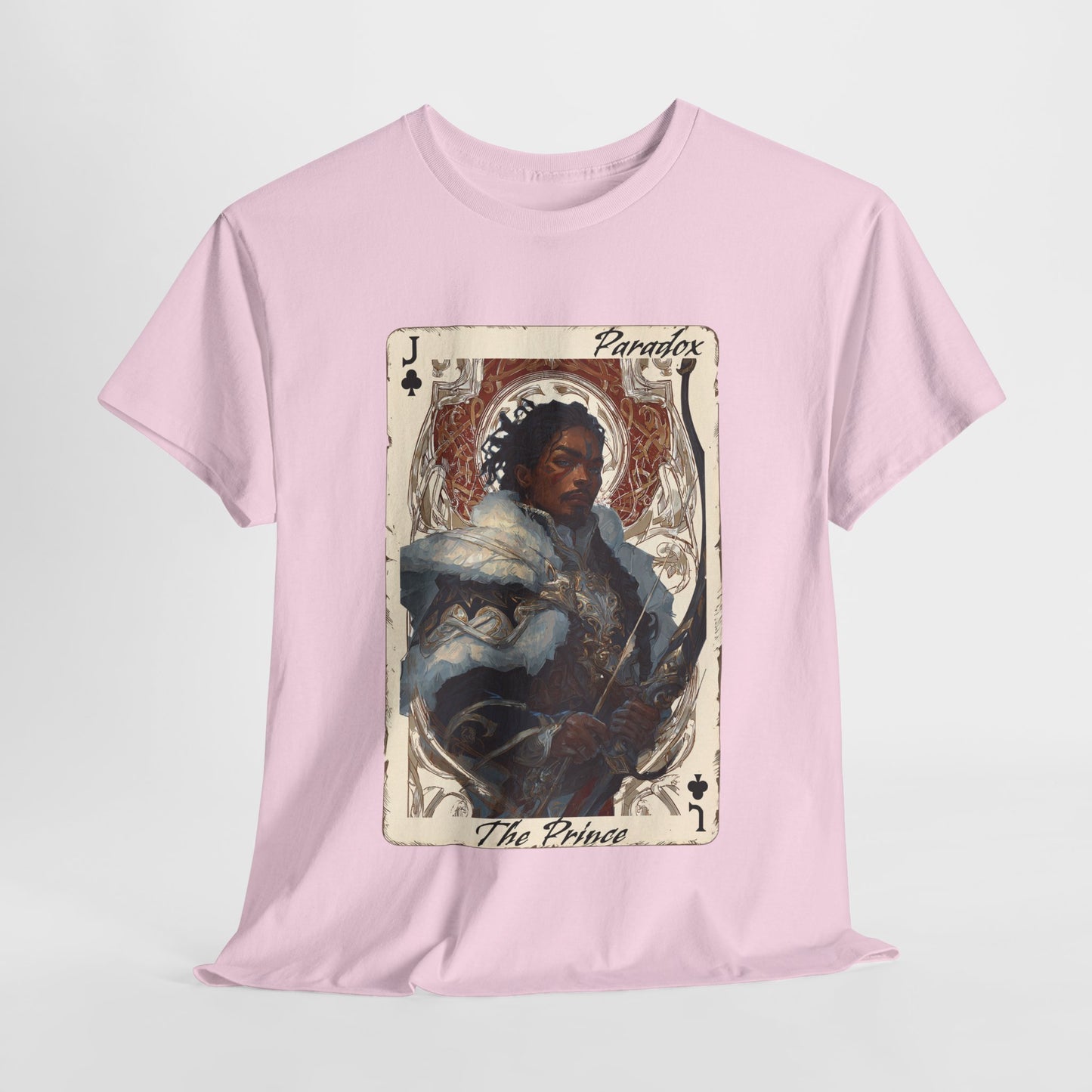 Pink t-shirt with graphic shirt of the prince of clubs