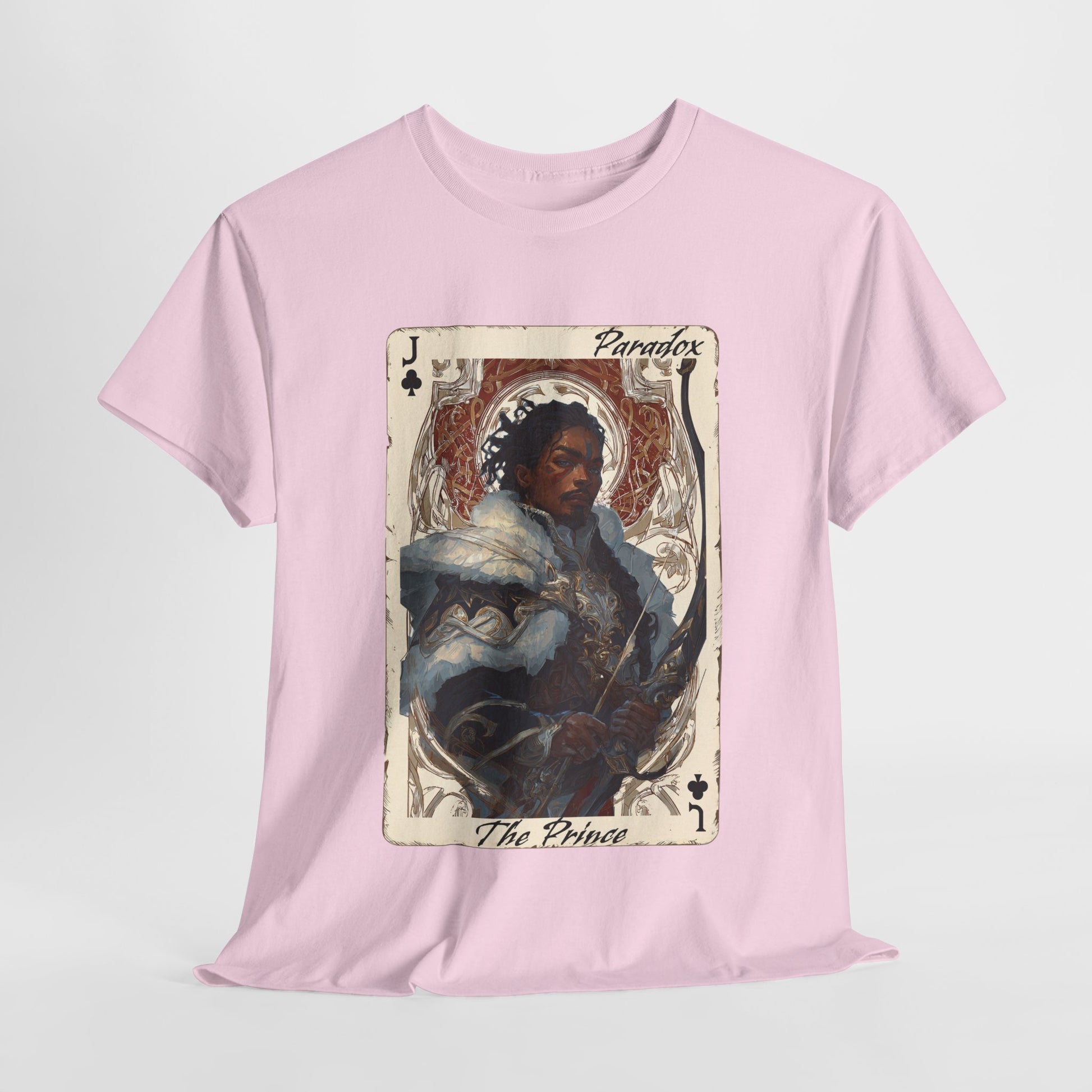 Pink t-shirt with graphic shirt of the prince of clubs