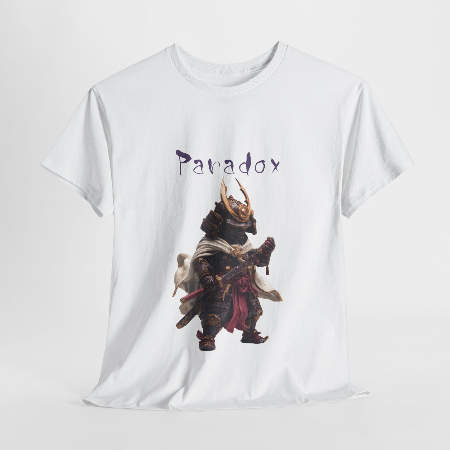 White graphic t-shirt of a ninja