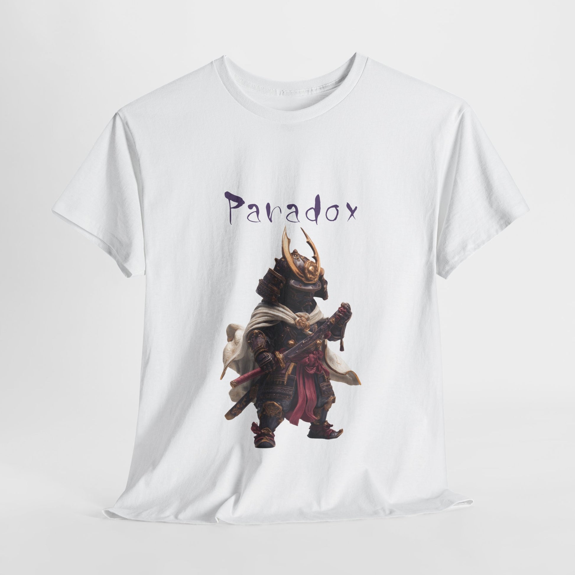 White graphic t-shirt of a ninja