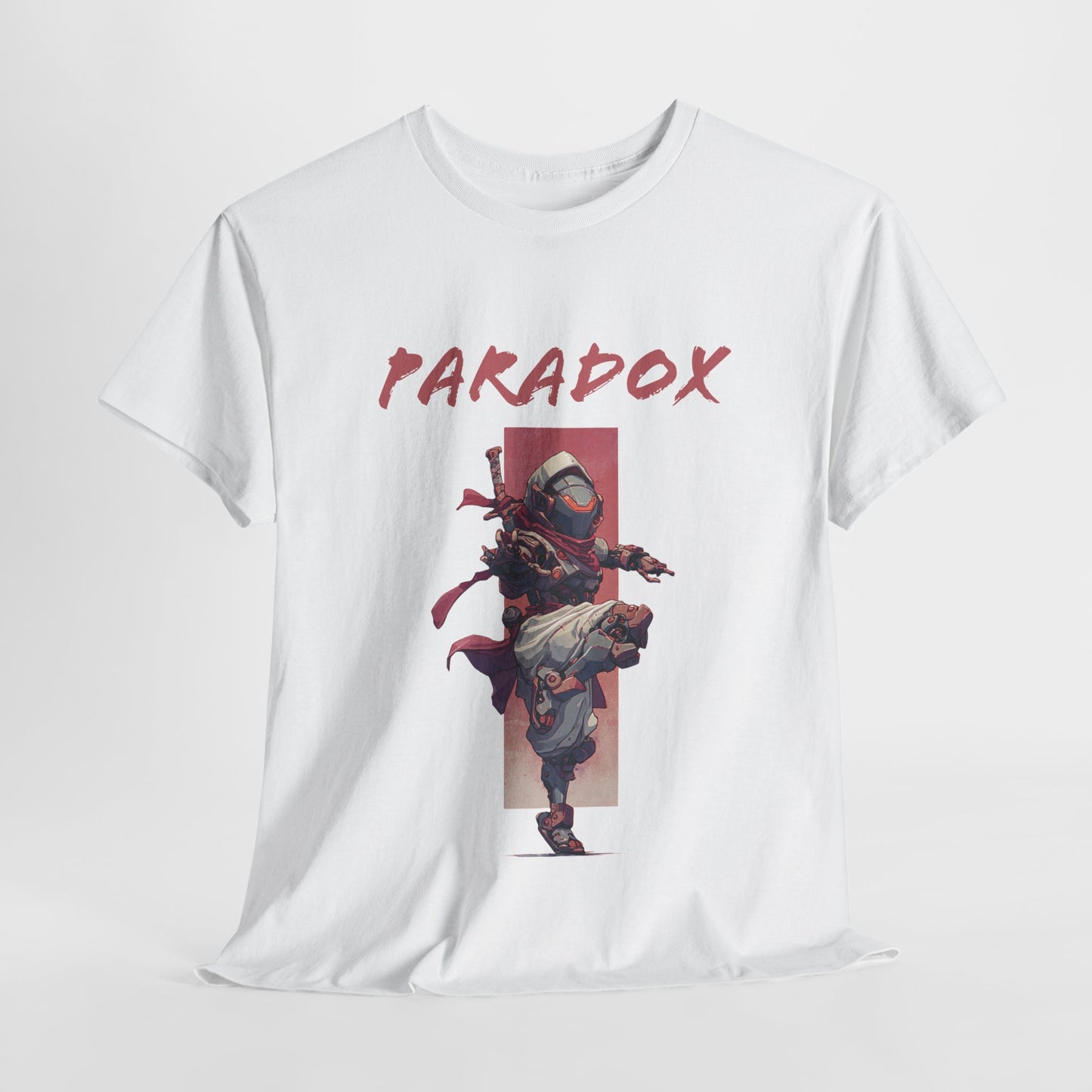 White t-shirt with a graphic of a ninja 4.0