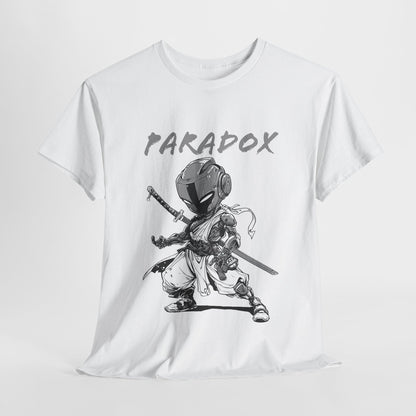 White t-shirt with a graphic of a ninja 6.0