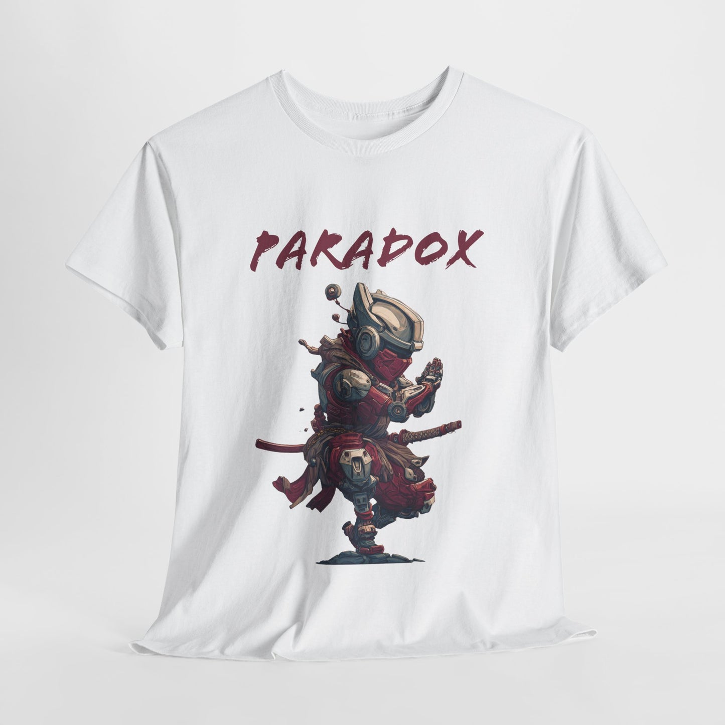White t-shirt with a graphic of a ninja 7.0