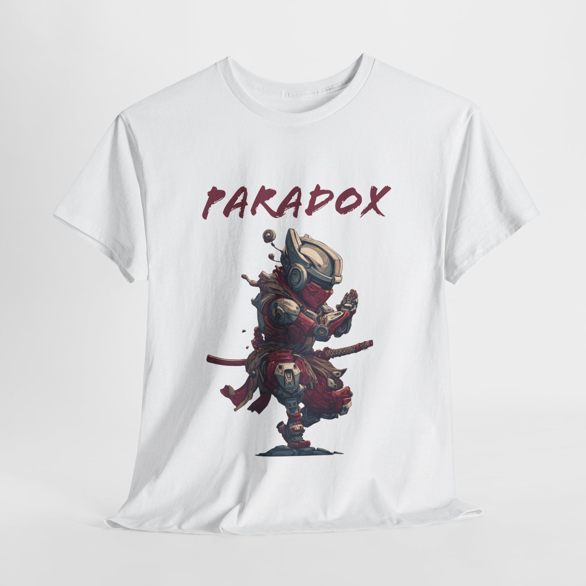 White t-shirt with a graphic of a ninja 7.0