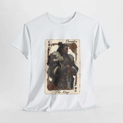 White t-shirt with a graphic of the King of spades