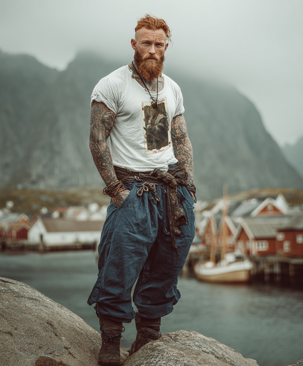 White t-shirt with graphic shirt of the prince of diamond on a male model
